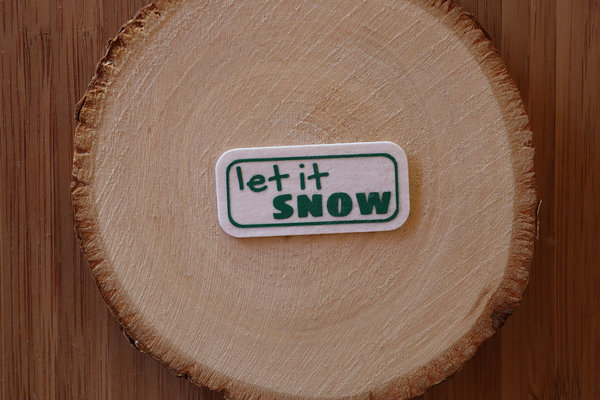 SnapPap Label "Let it snow #grün-weiß"