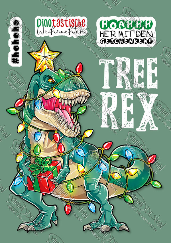 Bügelbild "Tree Rex" (ca. 20x27cm)
